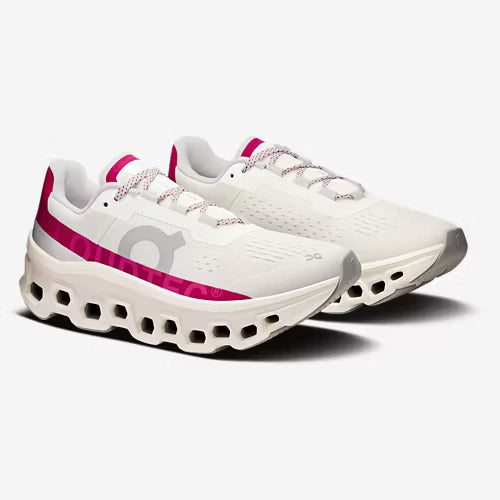 On Cloudmonster | Ivory/Grenadine